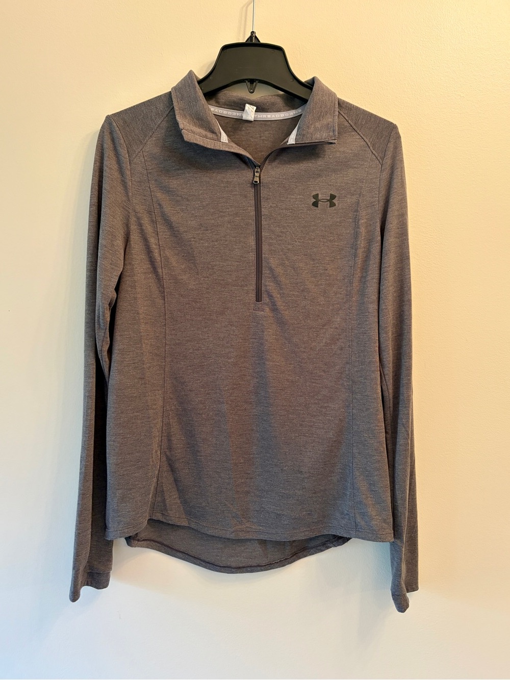 Under Armour | Mens Grey Heather Half-Zip Athletic Pullover Heat Gear